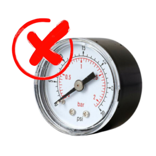 Cheap plastic pressure gauge & metal cover