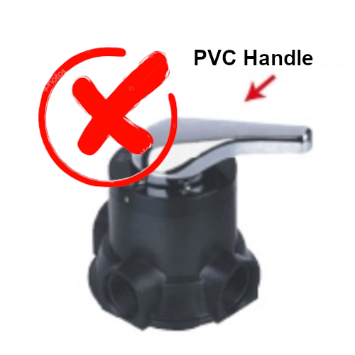 Cheap hollow chromed PVC handle and low grade material for multiport valve